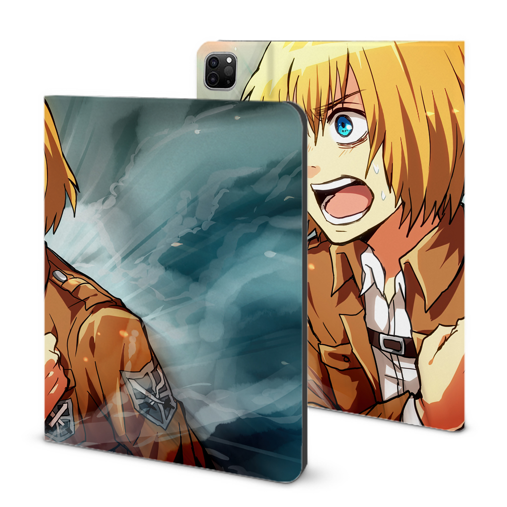 （画像用） 進撃の巨人 Attack on Titan IPad ケース ブック型 PUレザー TPU 耐衝撃 軽量 薄型 ペン収納なし 全面保護 IPad 各モデル対応